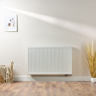Compact 6 - 7TS Horizontal Radiator:  Traffic White (RAL 9016) 700mm H x 1100mm L - Compact-6-7TS1100W-White-Lifestyle-01.jpg