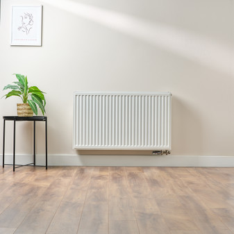 Compact 6 - 6TS Horizontal Radiator:  Traffic White (RAL 9016) 600mm H x 1000mm L - Compact-6-6TS1000W-White-Lifestyle-01.jpg