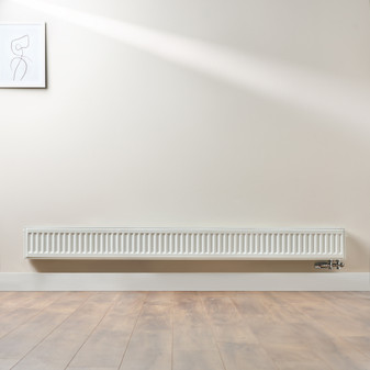 Compact 6 - 2DS Horizontal Radiator:  Traffic White (RAL 9016) 200mm H x 2000mm L - Compact-6-2DS2000W-White-Lifestyle-01.jpg