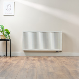 Compact 6 - 6TS Horizontal Radiator:  Traffic White (RAL 9016) 600mm H x 1200mm L - Compact-6-6TS1200W-White-Lifestyle-01.jpg