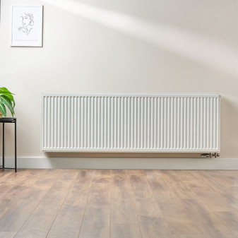 Compact 6 - 6TS Horizontal Radiator:  Traffic White (RAL 9016) 600mm H x 1800mm L - Compact-6-6TS1800W-White-Lifestyle-01.jpg