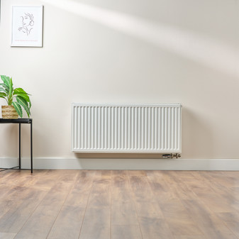 Compact 6 - 5TS Horizontal Radiator:  Traffic White (RAL 9016) 500mm H x 1100mm L - Compact-6-5TS1100W-White-Lifestyle-01.jpg