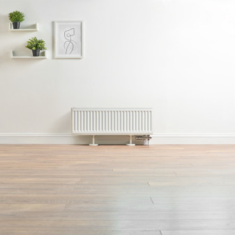 Compact 6 - 3QS Horizontal Radiator:  Traffic White (RAL 9016) 300mm H x 900mm L - Compact-6-3QS900W-White-Lifestyle-01.jpg