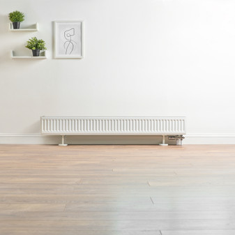 Compact 6 - 2QS Horizontal Radiator:  Traffic White (RAL 9016) 200mm H x 1600mm L - Compact-6-2QS1600W-White-Lifestyle-01.jpg