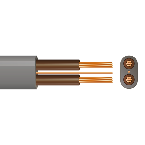 6242Y Twin & Earth (Grey with Brown, Brown) 1mm² x 100m - 6242Y-Grey-Brown-Brown-2000px.png