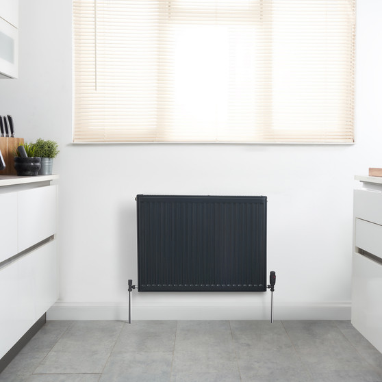 Compact 4 - 6HF Horizontal Radiator:  Anthracite Grey (RAL 7016) 600mm H x 800mm L - Compact-4-6HF800A-Anthracite-Lifestyle-01.jpg