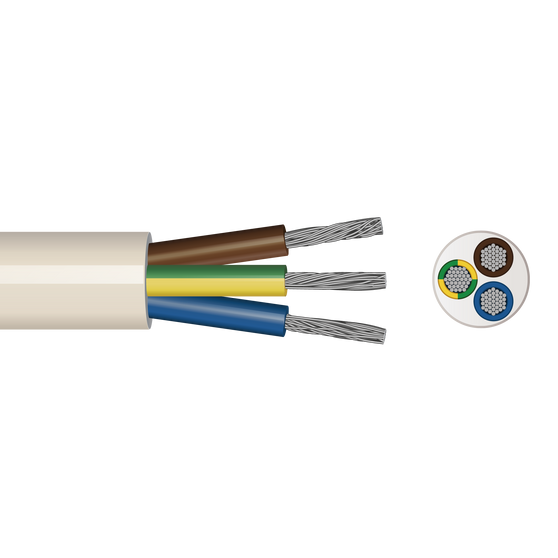 3183TQ 3 Core Heat Resistant Butyl Flex (White with Brown, Blue, Green/Yellow) 1.5mm² x 5m - 3183TQ-Off-White-2000px.png
