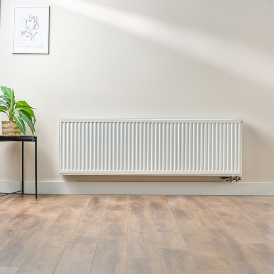 Compact 6 - 5TS Horizontal Radiator:  Traffic White (RAL 9016) 500mm H x 1600mm L - Compact-6-5TS1600W-White-Lifestyle-01.jpg