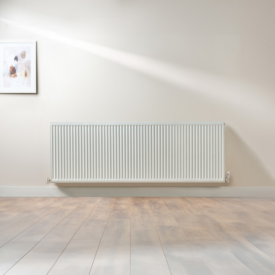 Compact 4 - 7DF Horizontal Radiator:  Traffic White (RAL 9016) 700mm H x 2000mm L - Compact-4-7DF2000W-White-Lifestyle-01.jpg