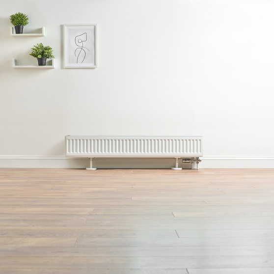 Compact 6 - 2QS Horizontal Radiator:  Traffic White (RAL 9016) 200mm H x 1300mm L - Compact-6-2QS1300W-White-Lifestyle-01.jpg