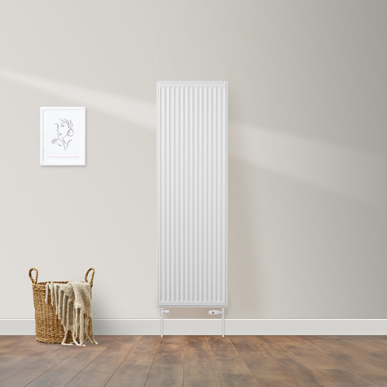 Compact 4 - 16VDF Vertical Radiator:  Traffic White (RAL 9016) 1600mm H x 500mm L - Compact-4-16VDF500W-White-Lifestyle-01.jpg