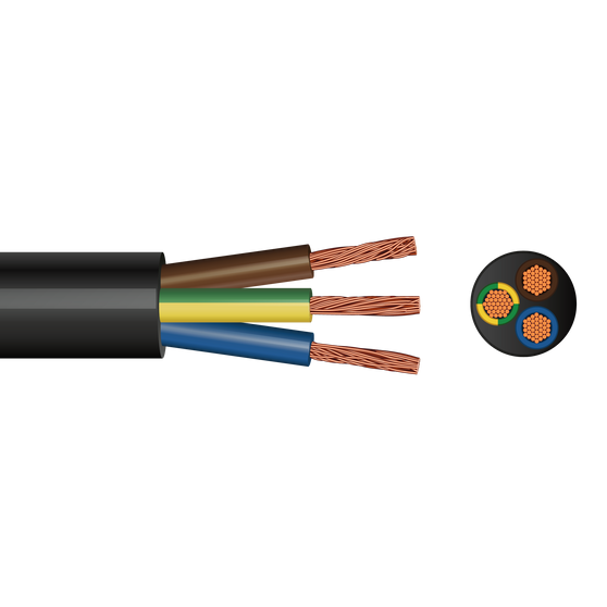 3183P 3 Core Pond Flex (Black with Brown, Blue, Green/Yellow) 0.75mm² x 10m - 3183P-Black-2000px.png
