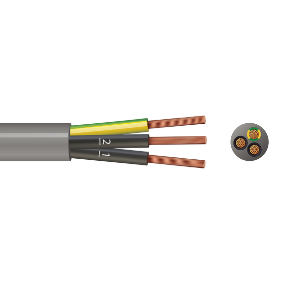 P3YY 3 Core YY Control Flex (Grey with Numbered Black, Green/Yellow) 1mm² x 1m - Control-P3YY-2000px.png