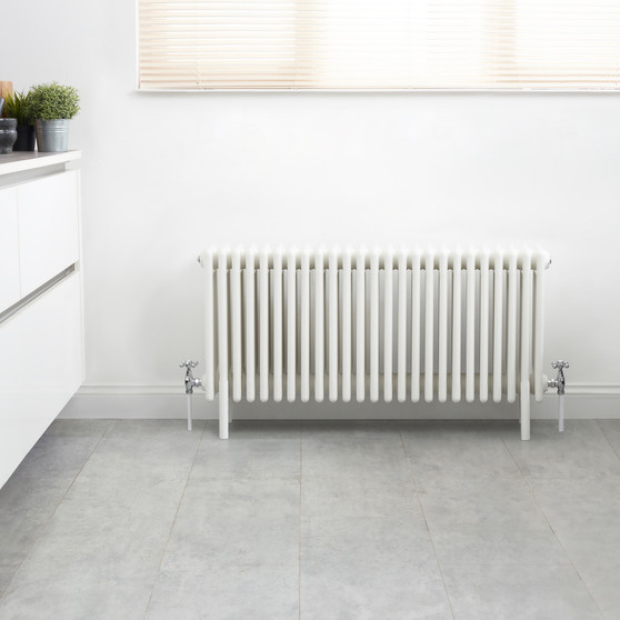 6 Column 500 Horizontal Radiator: Traffic White (RAL 9016) 500mm H x 1130mm L - 6-Column-C6051125W-White-Lifestyle-01.jpg
