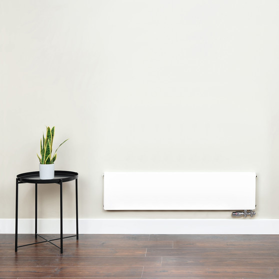 Planal 3PSS Horizontal Radiator: Traffic White (RAL 9016) 300mm H x 1209mm L - Planal-Horizontal-3PSS1200W-White-Lifestyle-01.jpg