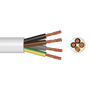 3094Y 4 Core Heat Resistant Flex (White with Brown, Black, Grey, Green/Yellow) 0.75mm² x 10m - 3094Y-White-with-Grey-Core-2000px.png