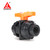 TxT Grey with Orange Handle DIN True Union Ball Valve
