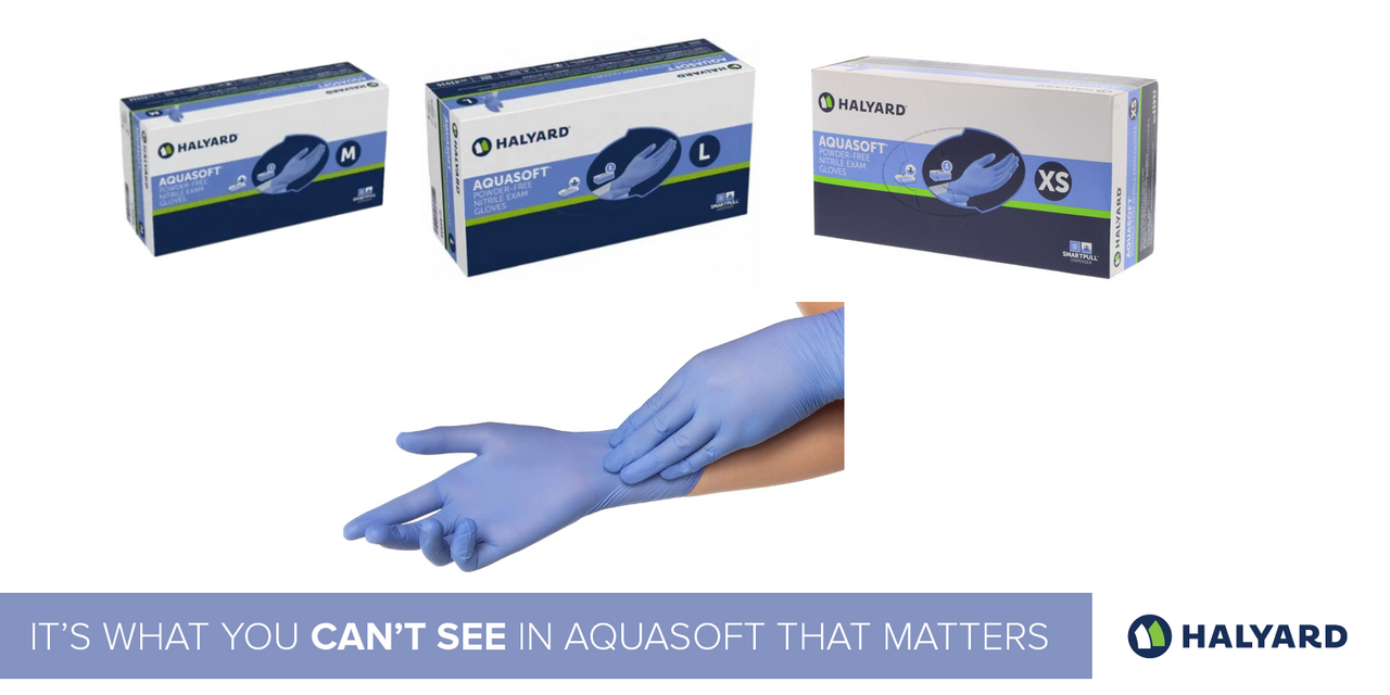 Halyard AQUASOFT Nitrile Powder Free Gloves, 300/box - Valuemed