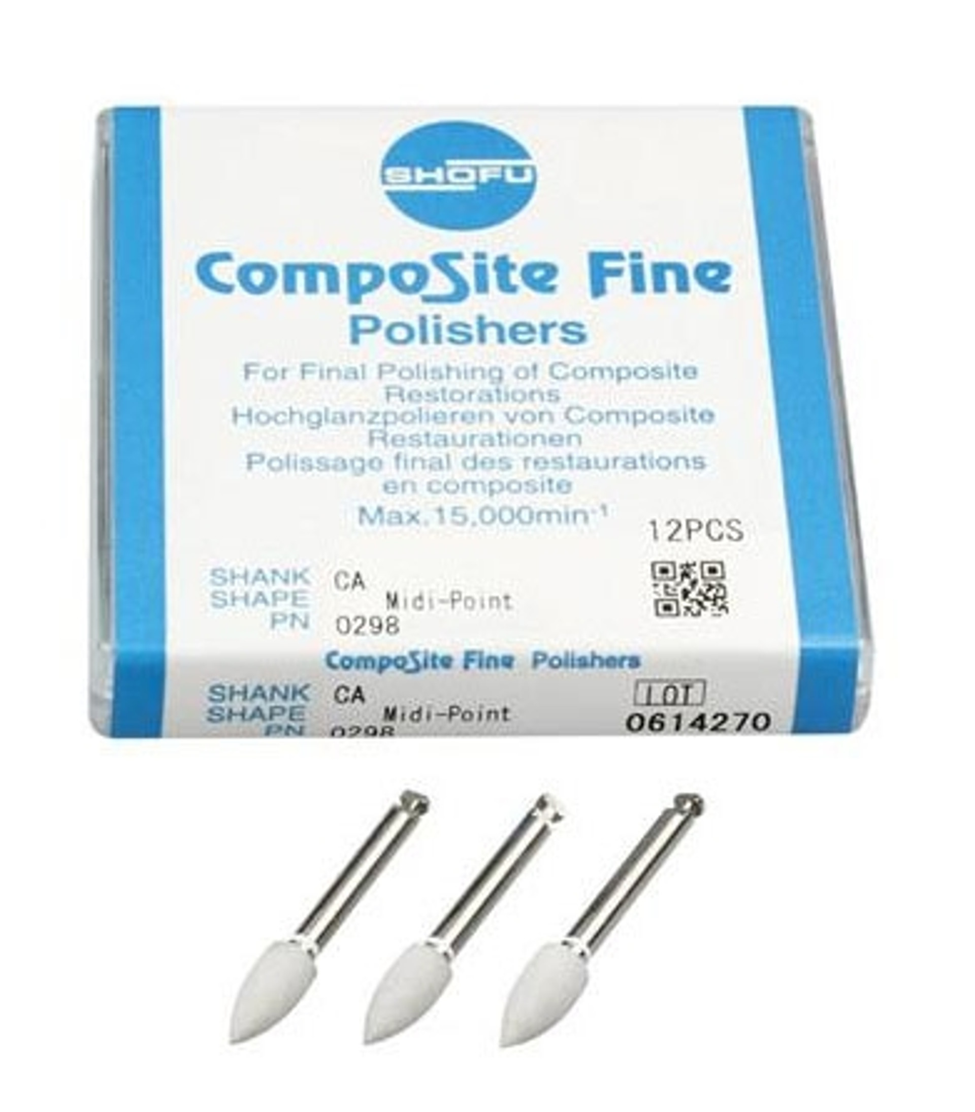 Shofu CompoSite Fine Polishers CA MidiPoint 12/pkg Valuemed