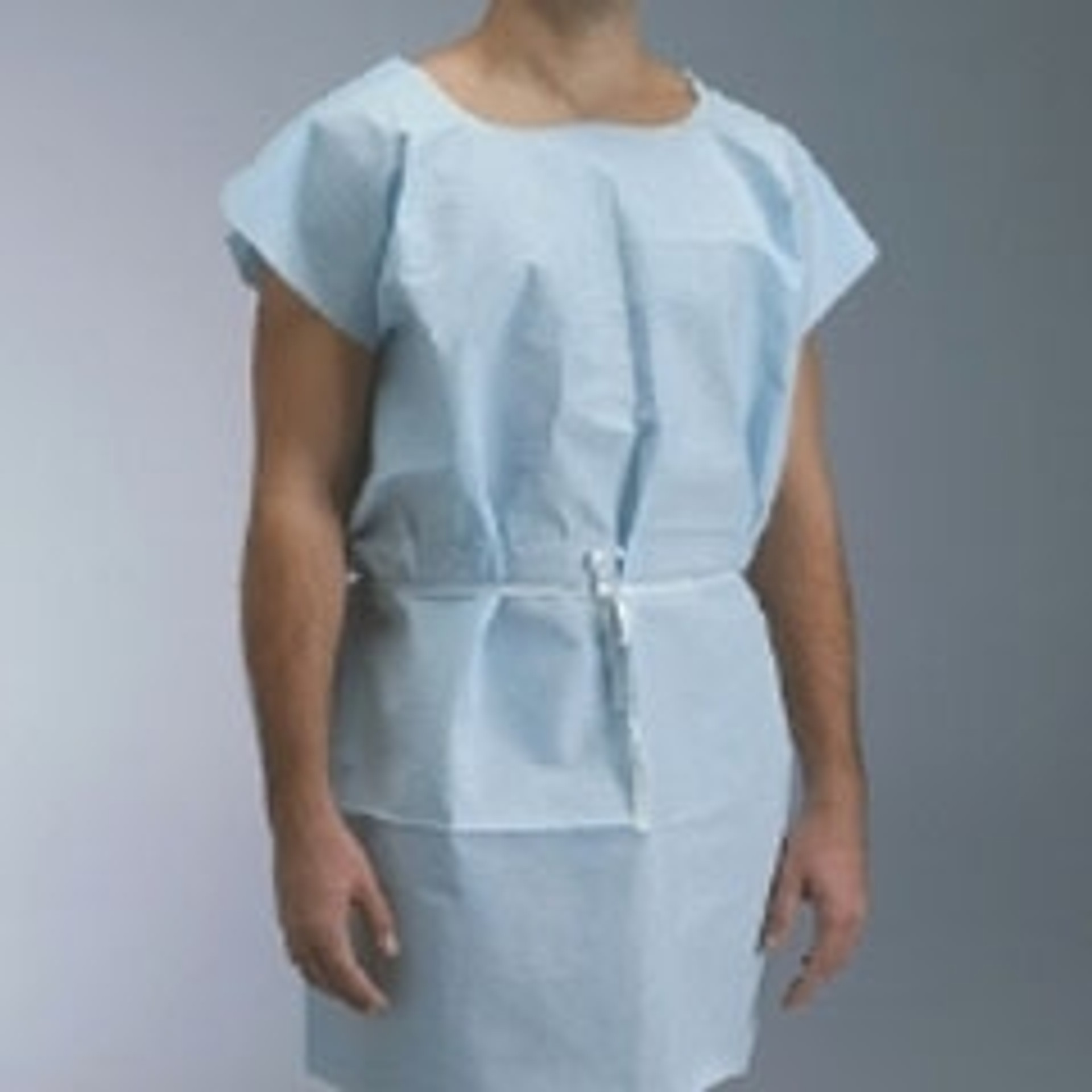 Pro Advantage Disposable Patient Exam Gown Blue 30" x 42" Poly/Tissue