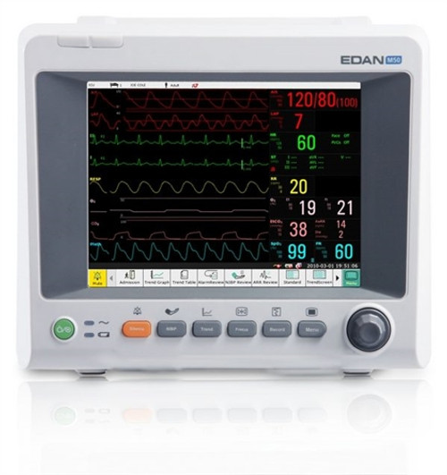 Edan M50 Patient Monitor -  3/5-lead ECG, RESP, EDAN SpO2 NIBP, PR, TEMP, Touch-Screen