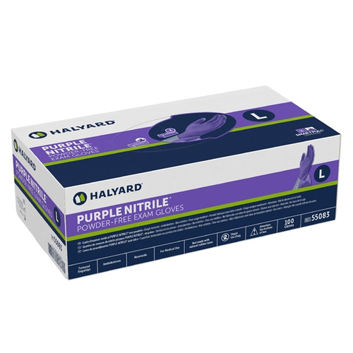 Halyard Purple Nitrile Powder Free Gloves Extra-Small 100/box
