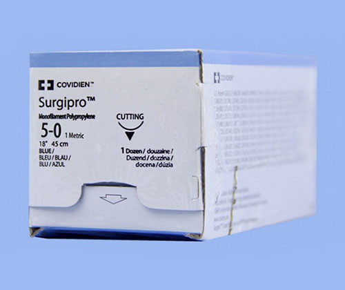 Medtronic Covidien SurgiPro II Suture Polypropylene Monofilament 5-0 P11, 18", Blue, 12/box
