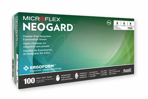 Ansell Microflex Neogard C52 Neoprene Powder Free Gloves 100/box