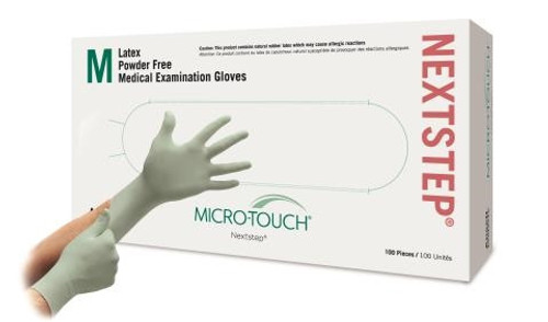 ** DISCONTINUED ** Microtouch NextStep Latex PF Textured Mint Green Color Large Size 100/box