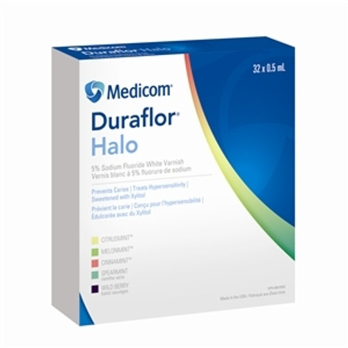 Medicom Duraflor Halo 5% Sodium Fluoride White Varnish Unit Dose 32/box Spearmint