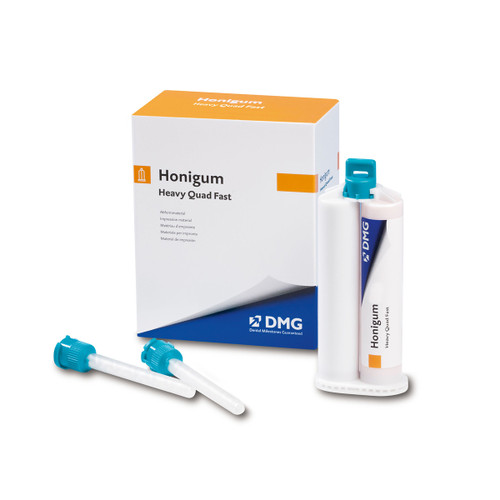 DMG Honigum Automix QuadFast Heavy, Impression Material 4-50ml Cartridges, 8 Automix and Intra-Oral Tips