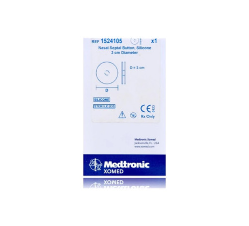 Medtronic 1524105 Nasal Septal Button – 3 cm Silicone Septal Perforation Repair Device Single-Use