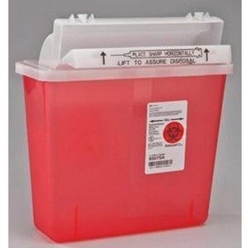8507SA Monoject SharpStar Sharps Containers with Counter-balanced Door Lid, Transparent Red