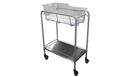 Bassinet Carrier Stainless Steel With Bottom Shelf & Rails