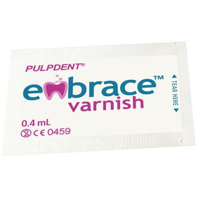Pulpdent Embrace  5% Sodium Fluoride Varnish Economy Pack FVX100 : 100 x 0.4 mL unit dose packets only (no brush)