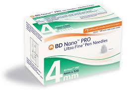 BD Nano PRO Ultra-Fine Pen Needles, 32G x 4mm, 100/box