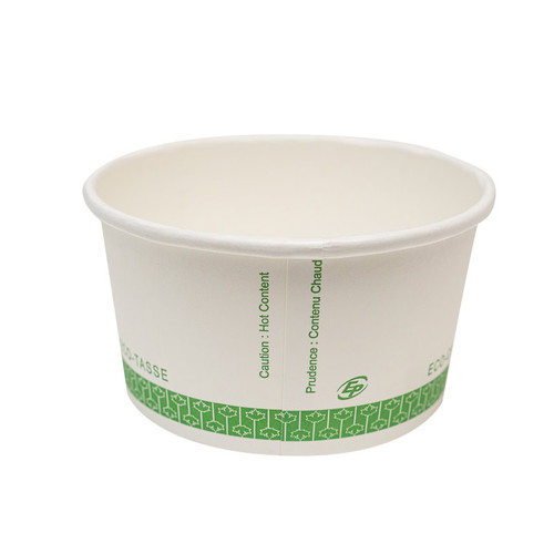 12oz compostable denture cup, paper denture soaking cup, disposable denture container bulk, eco-friendly dental supplies, BPI certified denture bath cups.
