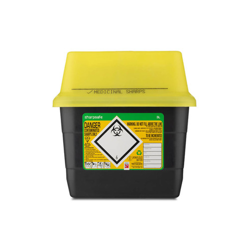 Vernacare Sharps Container Yellow Lid Flap 3L, each