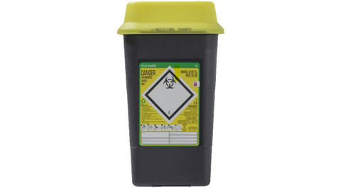 Vernacare Sharps Container Yellow Lid Flap 7L, each