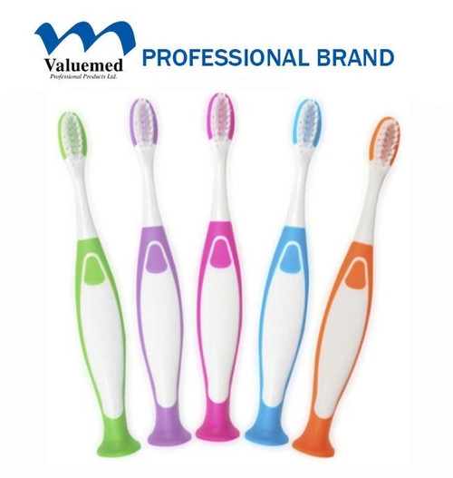 Valuemed Professional Children's Suction Cup Toothbrush #303 Assorted Colors: No Imprint 72/box, Imprinted 432/case