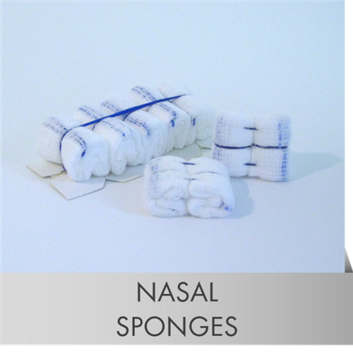 Nasal Packing Sponges, Sterile, X-Ray Detectable, 1" x 2" 2/pkg