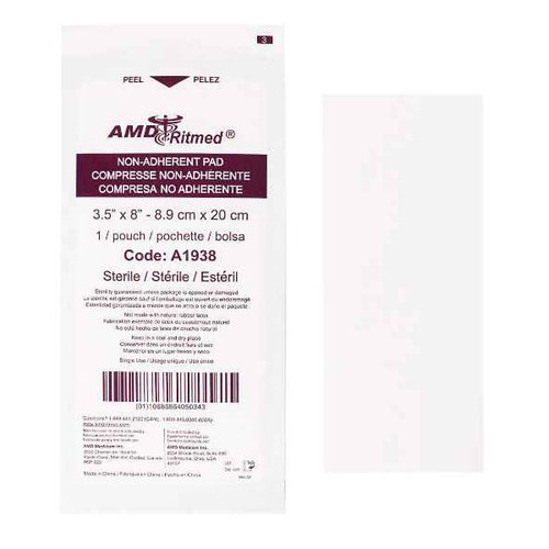 AMD Non-Adherent Pad 3.5" x 8" Sterile 50/box