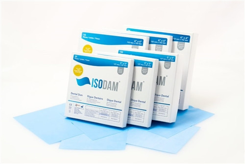4D Dental Dams Isodam Latex Free Medium Blue 5 x 5  box/20