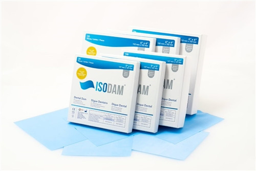 4D Dental Dams Isodam Latex Free Heavy Blue 6 x 6  15/box