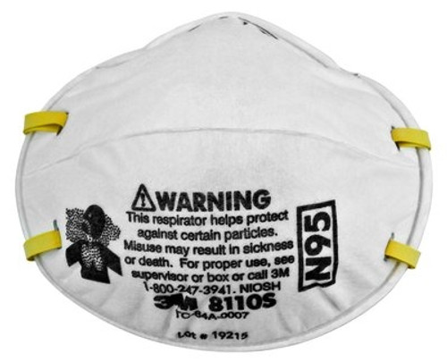 3M Particulate Respirator N95 Mask, Small, 8110S 3M Particulate Respirator N95 Mask, Small, 8110S