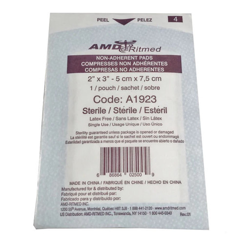 AMD Non-Adherent Pad 2" x 3" Sterile 100/box