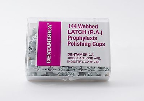 DENTAMERICA Prophy Cups Latch Web Medium Soft 144/pkg