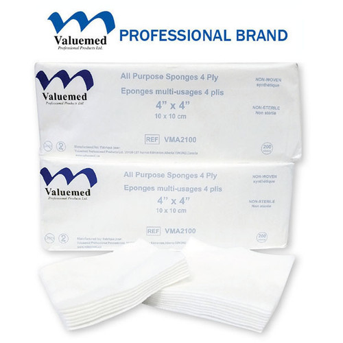 Valuemed Premium non woven gauze is made from the highest quality 40 gram material, and is perfect for procedures where heavy absorption is needed. Non-sterile.