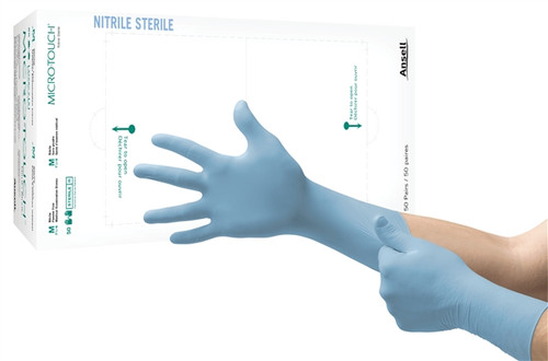 Ansell MicroTouch Nitrile Sterile Gloves MEDIUM 50pr/box