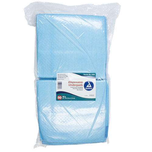 Dynarex Disposable Underpads 30" x 36" (90g) with Polymer 100/case